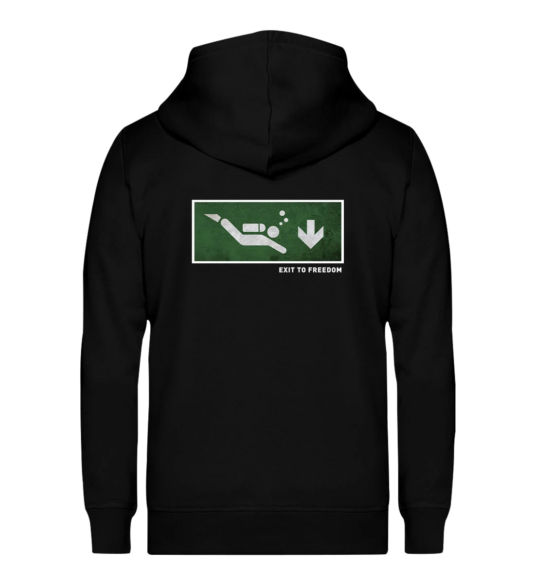 Exit to Freedom Backprint - Bio Zip Hoodie mit Stick