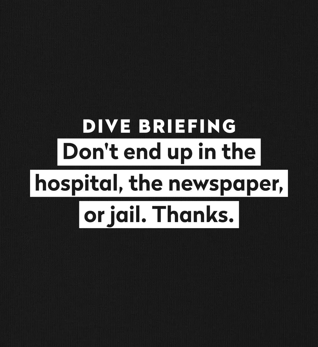 Dive Briefing - Bio Hoodie