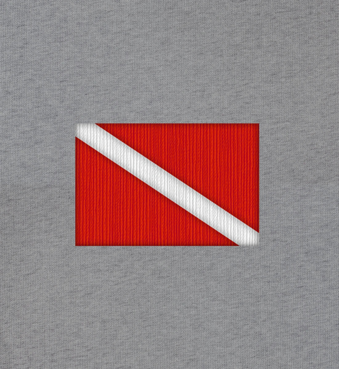 Taucherflagge gestickt - Bio Hoodie mit Stick