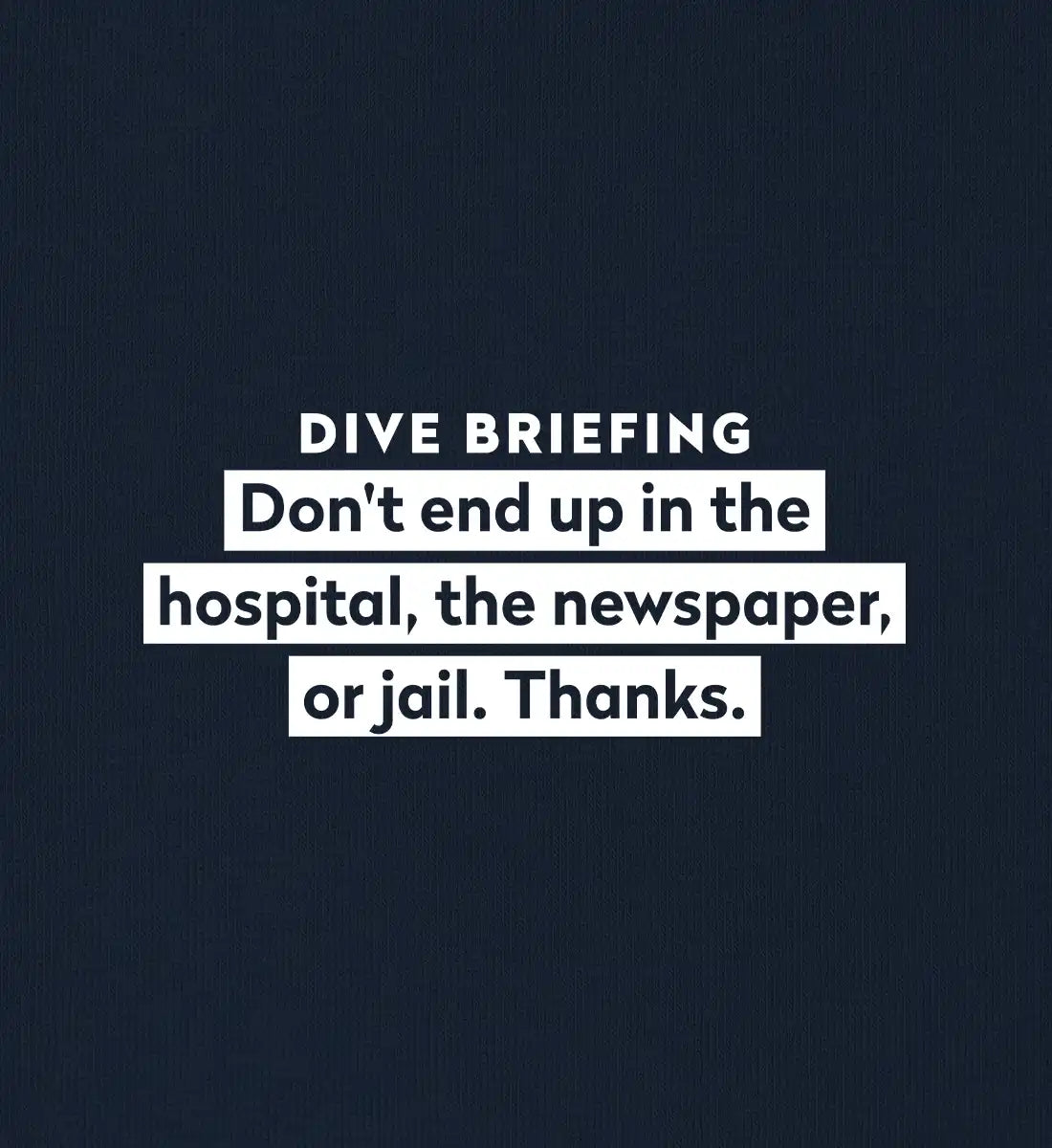 Dive Briefing - 100 % Bio Frauen T-Shirt