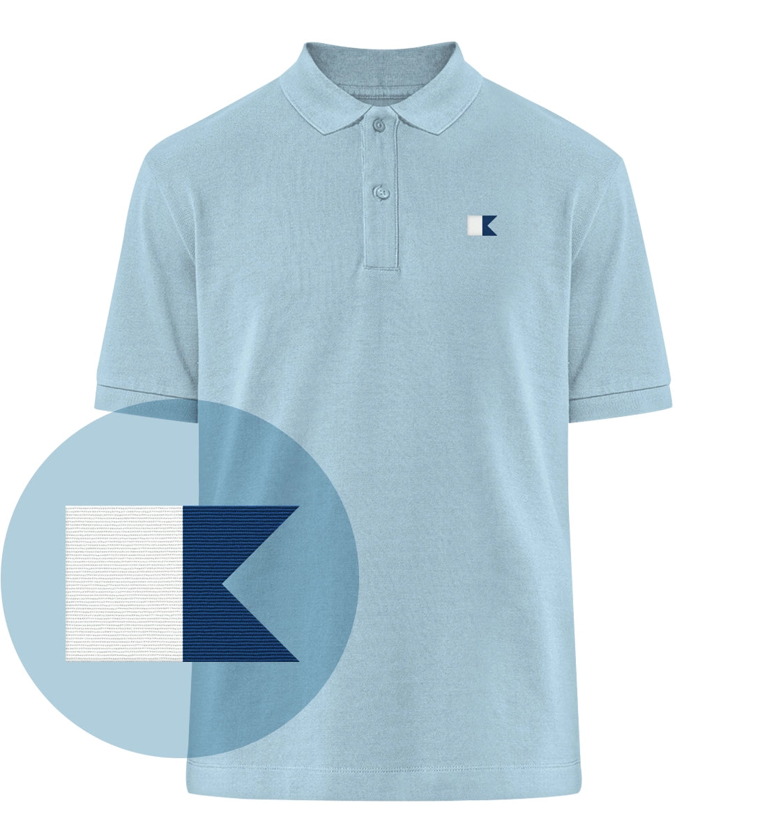 Alphaflagge gestickt - 100 % Bio Polo-Shirt mit Stick