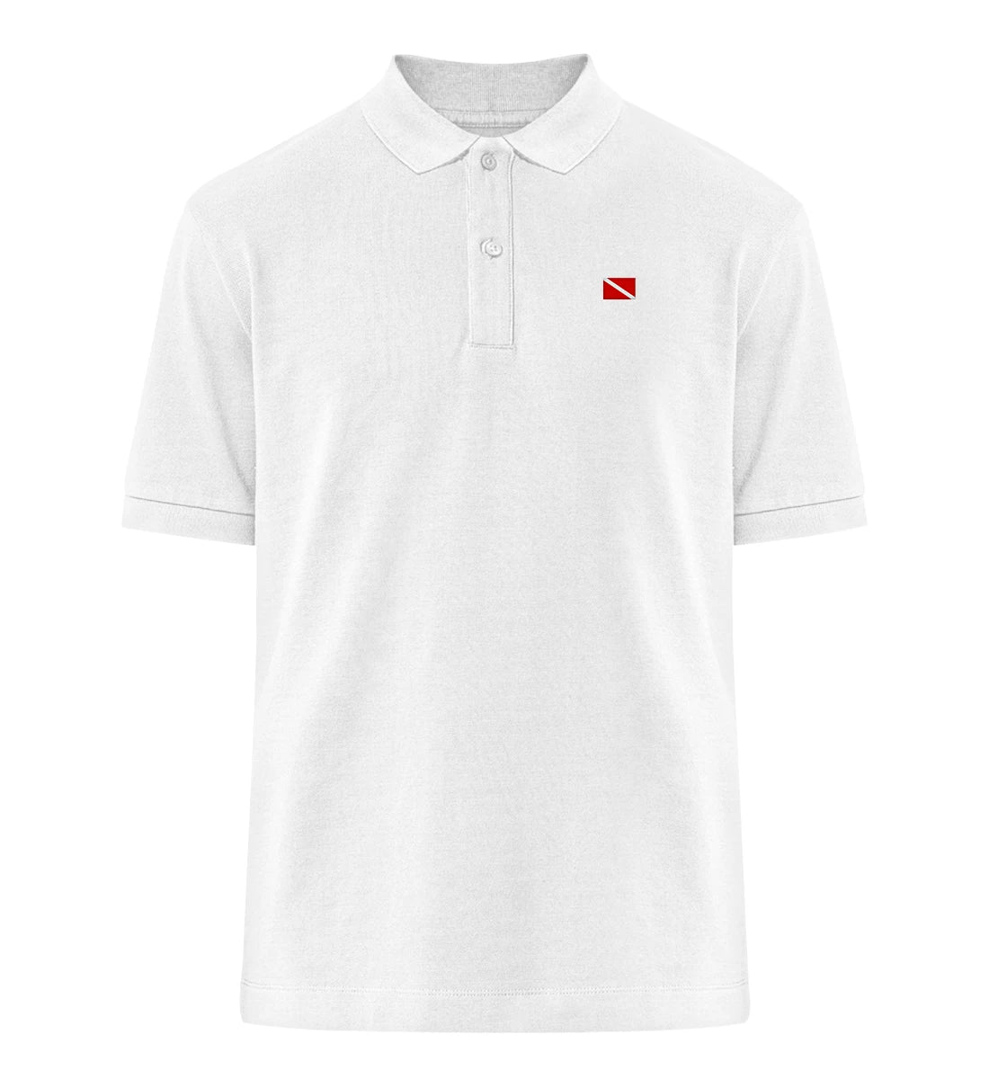 Taucherflagge gestickt - 100 % Bio Polo-Shirt mit Stick