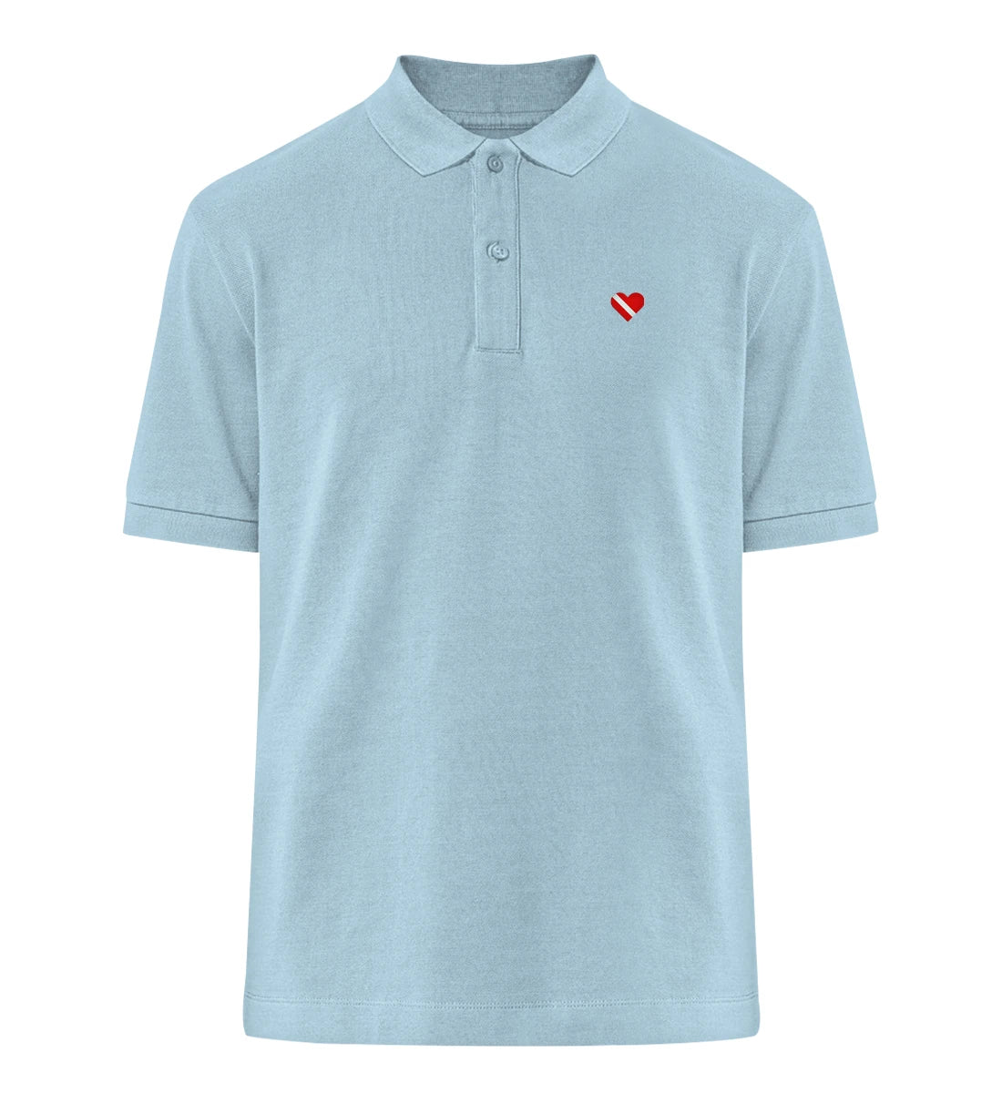 Taucherherz gestickt - 100 % Bio Polo-Shirt mit Stick