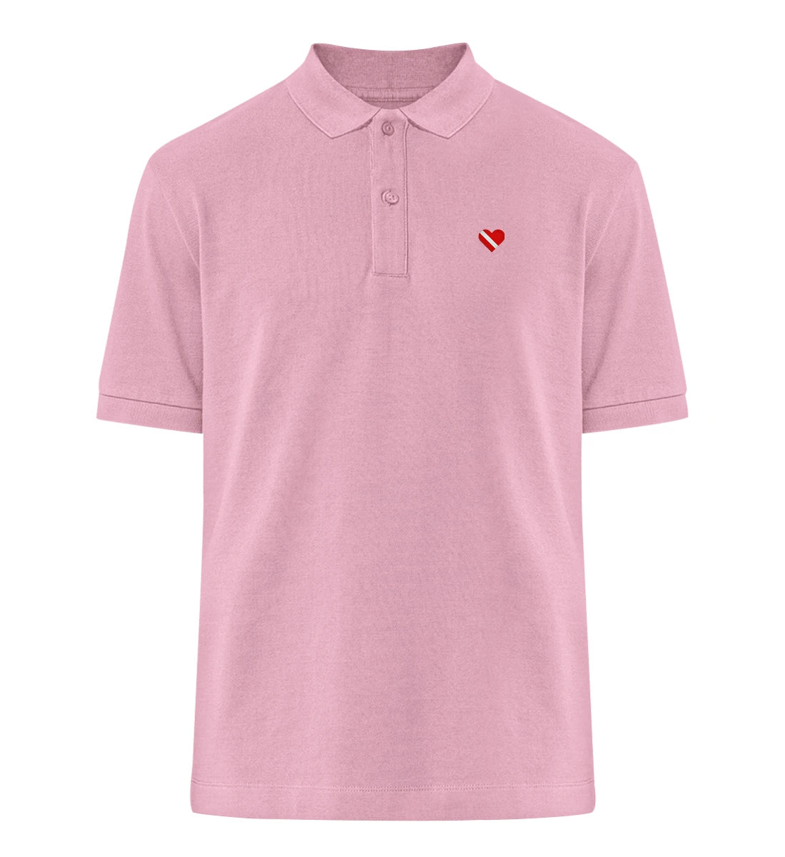 Taucherherz gestickt - 100 % Bio Polo-Shirt mit Stick