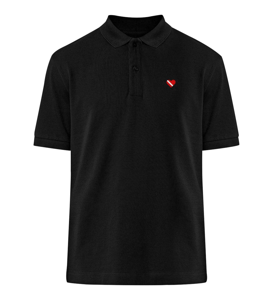 Taucherherz gestickt - 100 % Bio Polo-Shirt mit Stick