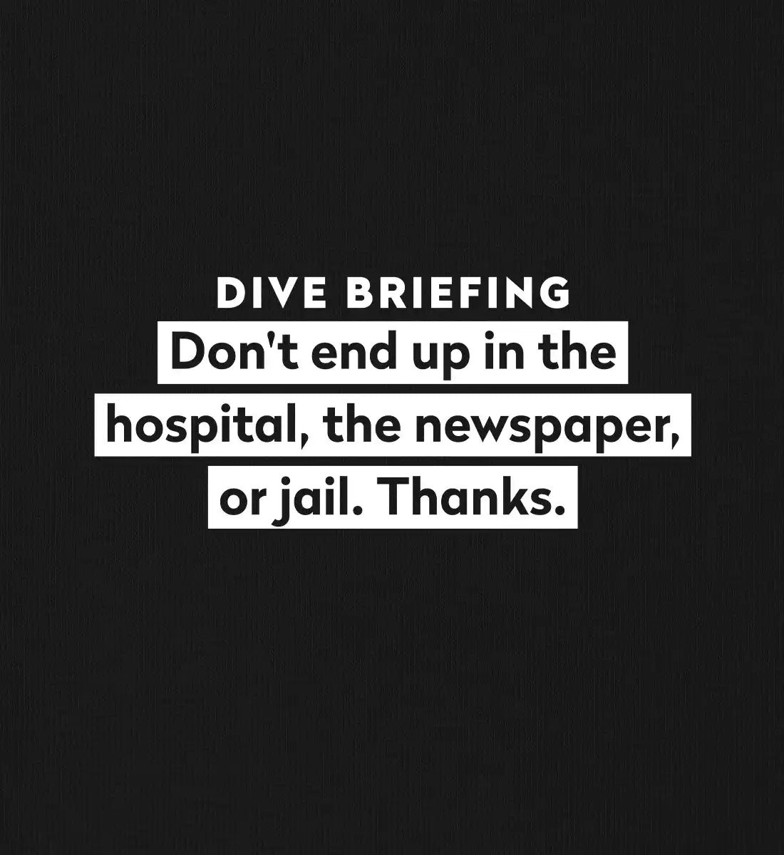 Dive Briefing - Bio Sweater