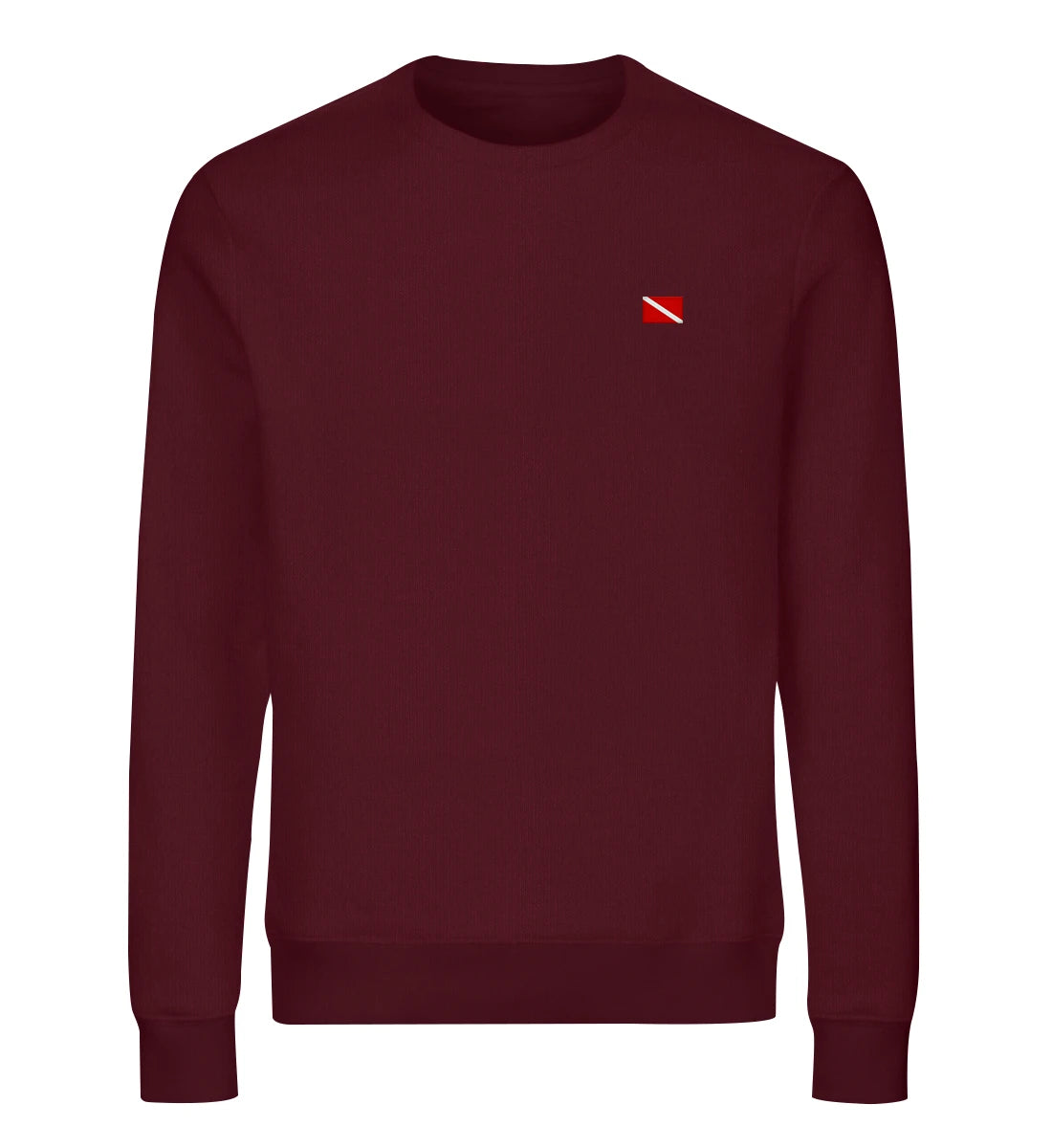Taucherflagge gestickt - Bio Sweater mit Stick