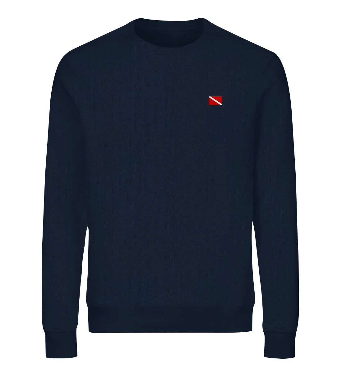 Taucherflagge gestickt - Bio Sweater mit Stick
