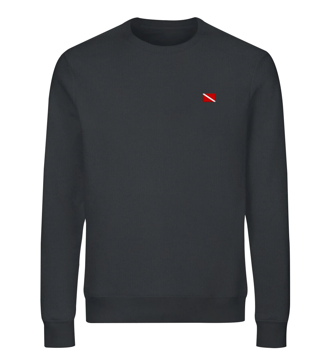 Taucherflagge gestickt - Bio Sweater mit Stick