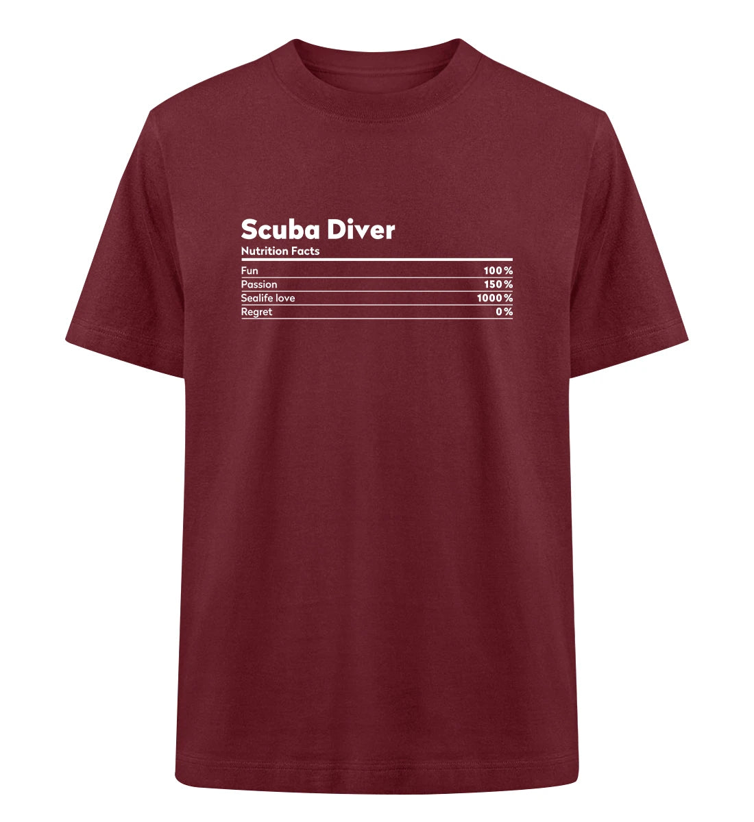 Scuba Diver Nutrition - 100 % Bio Oversized T-Shirt