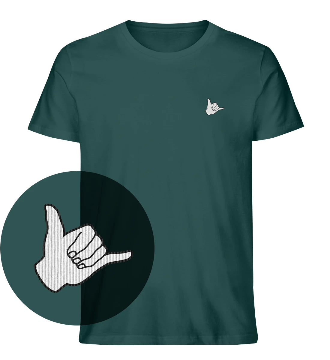 Shaka gestickt - 100 % Bio Shirt mit Stick