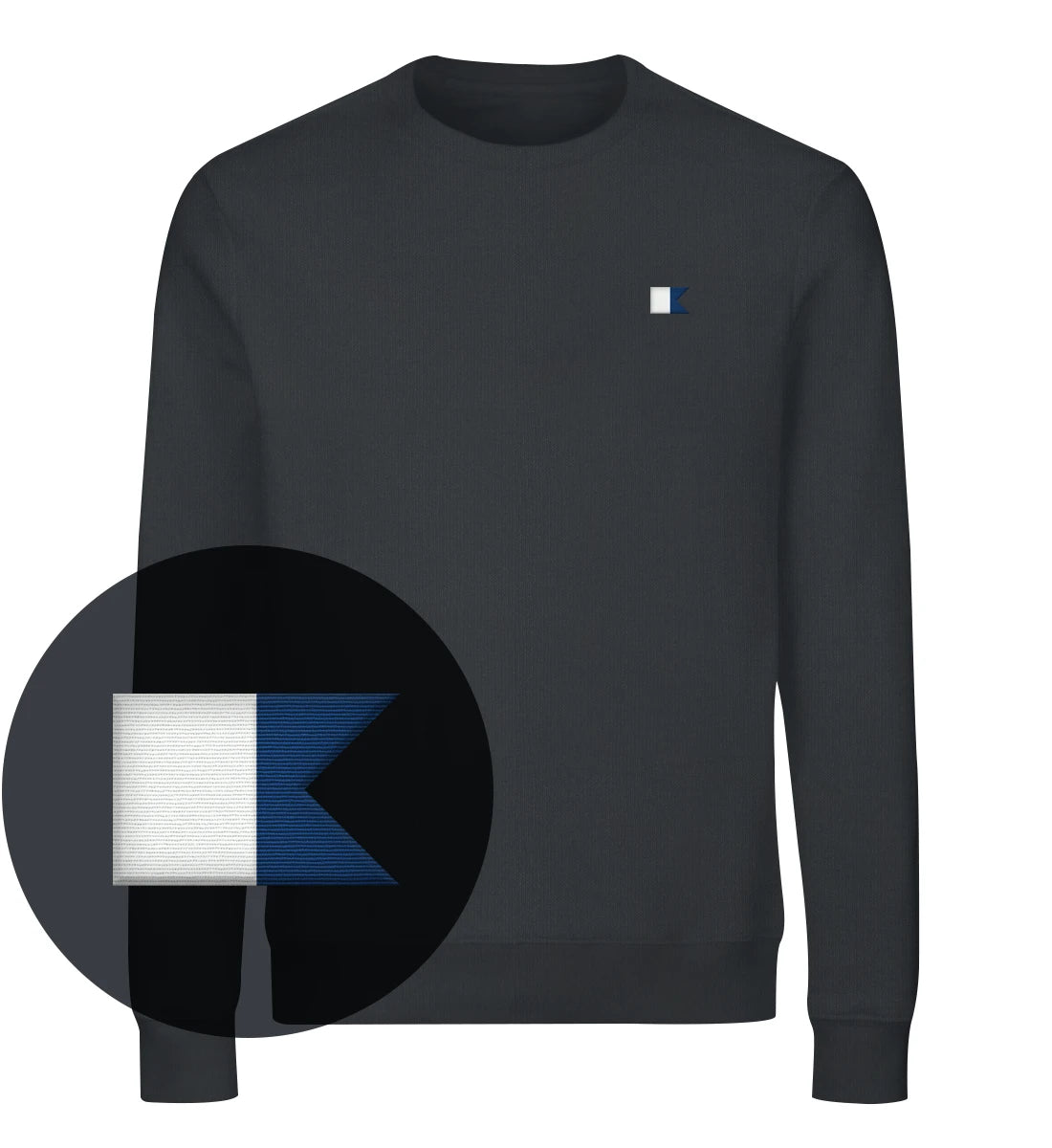 Alphaflagge gestickt - Bio Sweater mit Stick