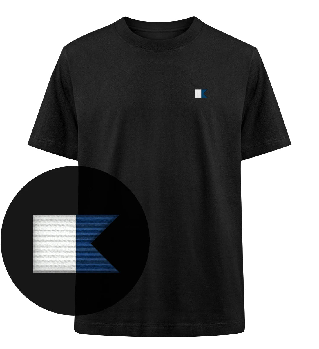 Alphaflagge gestickt - 100 % Bio Oversized T-Shirt mit Stick