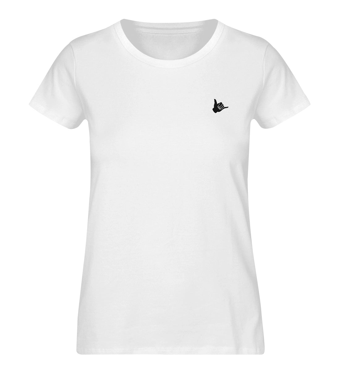 Shaka gestickt - 100 % Bio Frauen Shirt mit Stick