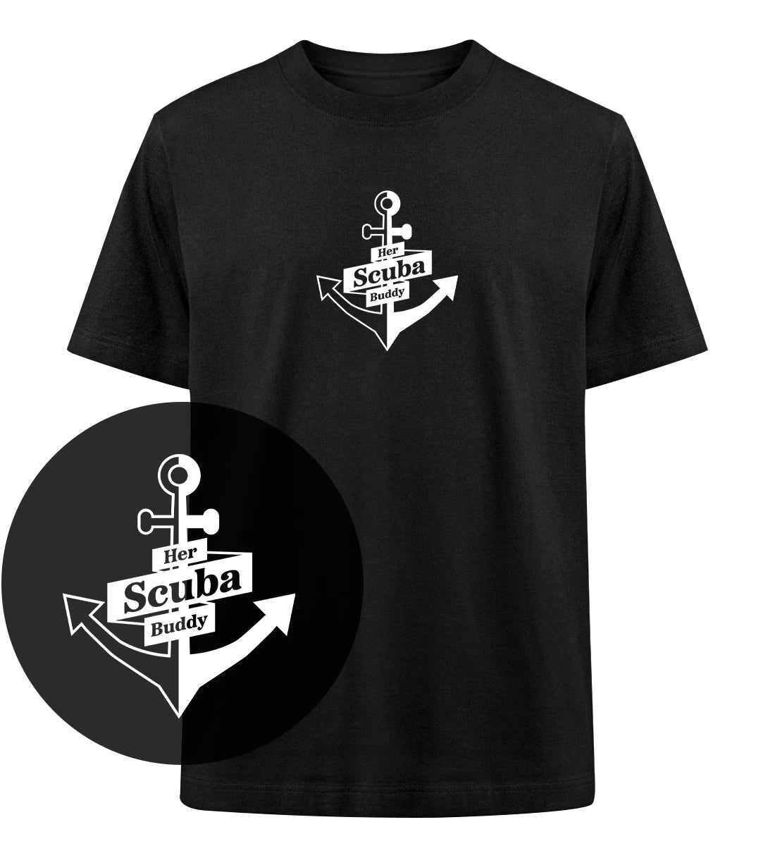 Her Scuba Buddy (bold) - 100 % Bio Oversized T-Shirt