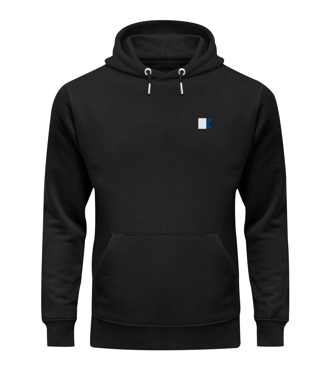 Alphaflagge gestickt - Bio Hoodie mit Stick