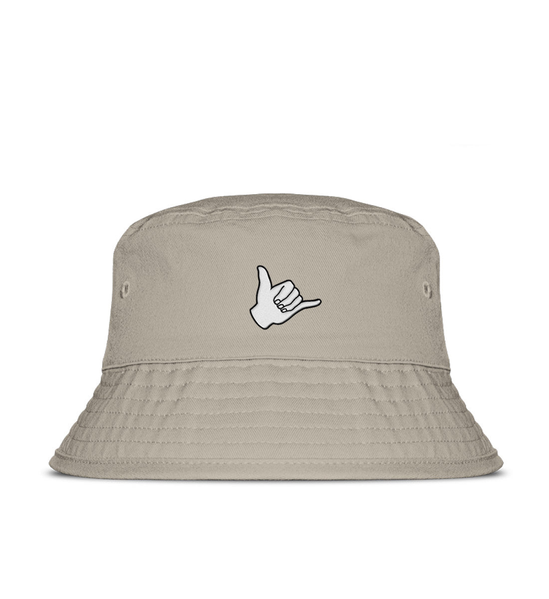 Shaka gestickt - Organic Bucket Hat mit Stick