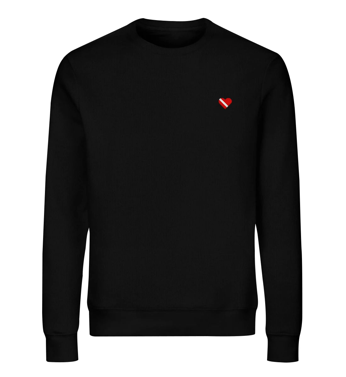 Taucherherz gestickt - Bio Sweater mit Stick
