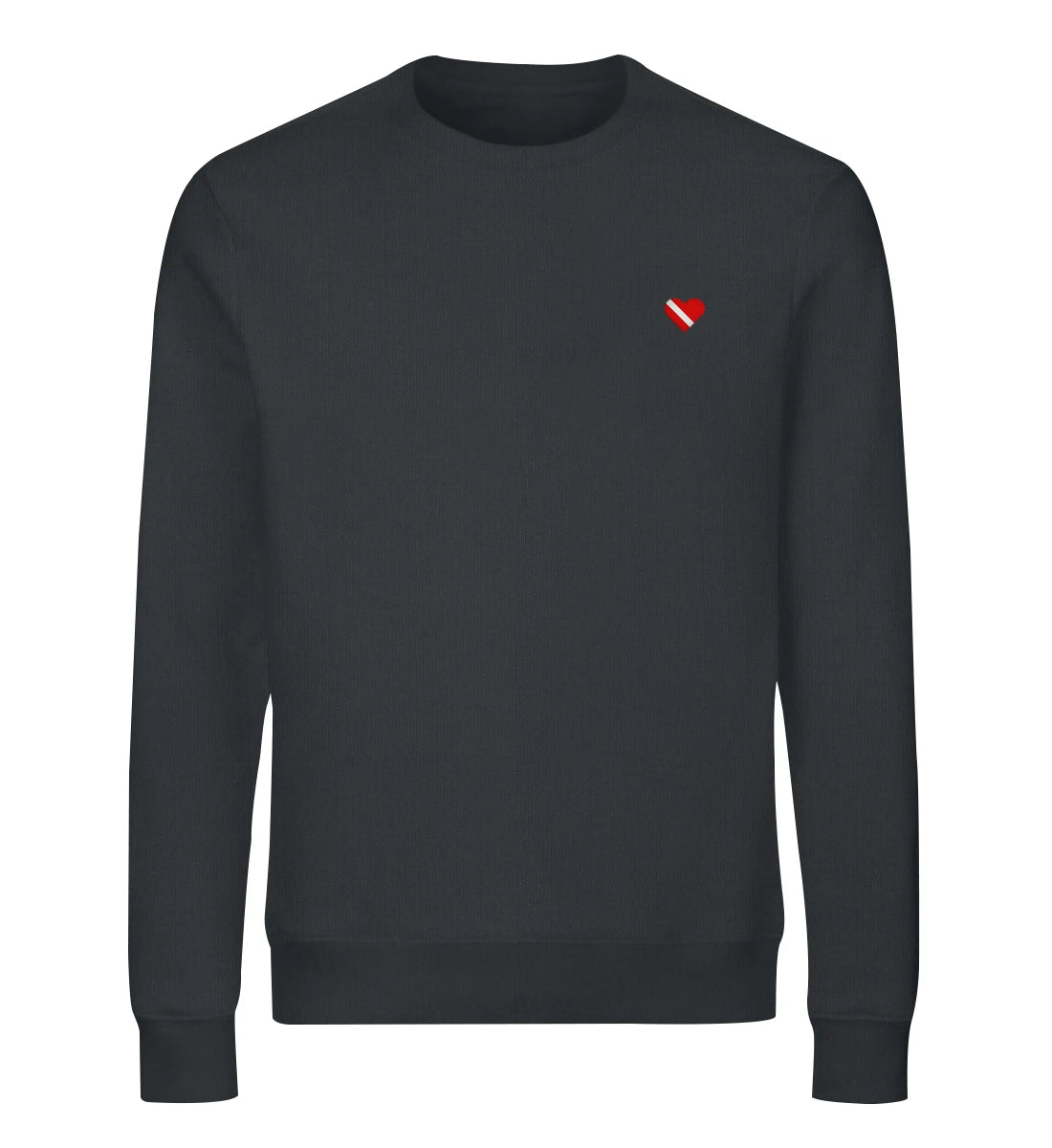 Taucherherz gestickt - Bio Sweater mit Stick