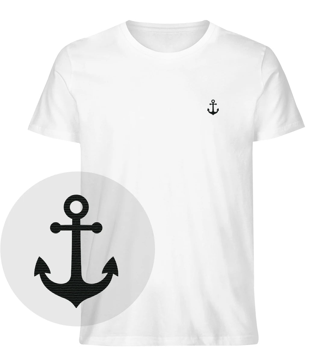 Anker gestickt - 100 % Bio Shirt mit Stick