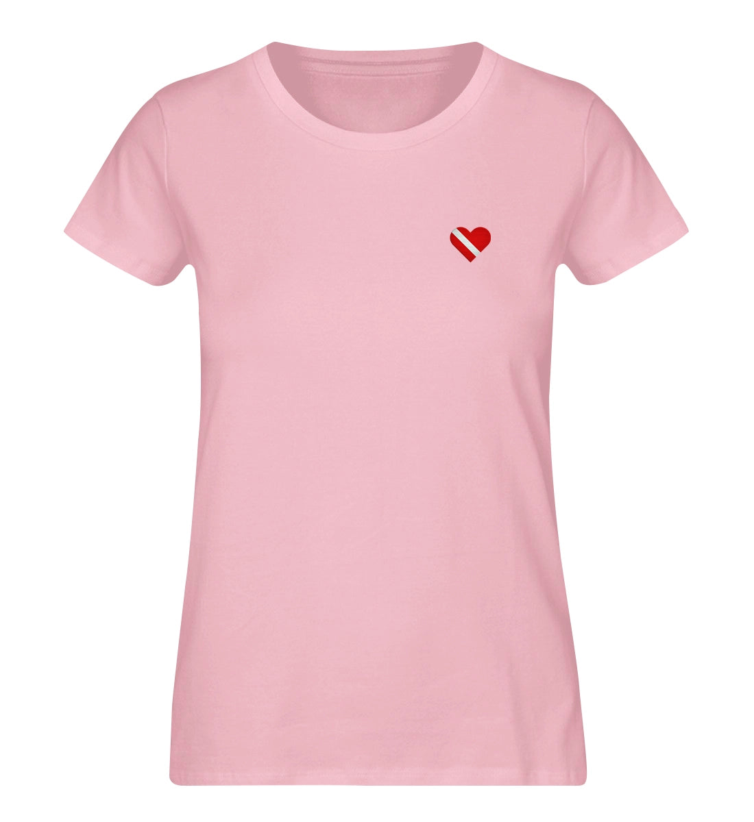 Taucherherz gestickt - 100 % Bio Frauen Shirt mit Stick