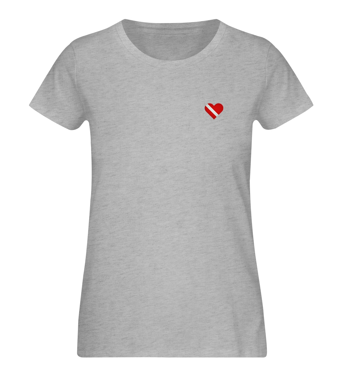 Taucherherz gestickt - 100 % Bio Frauen Shirt mit Stick