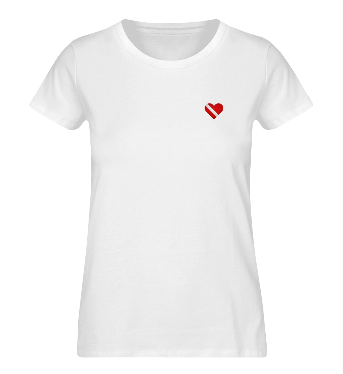 Taucherherz gestickt - 100 % Bio Frauen Shirt mit Stick
