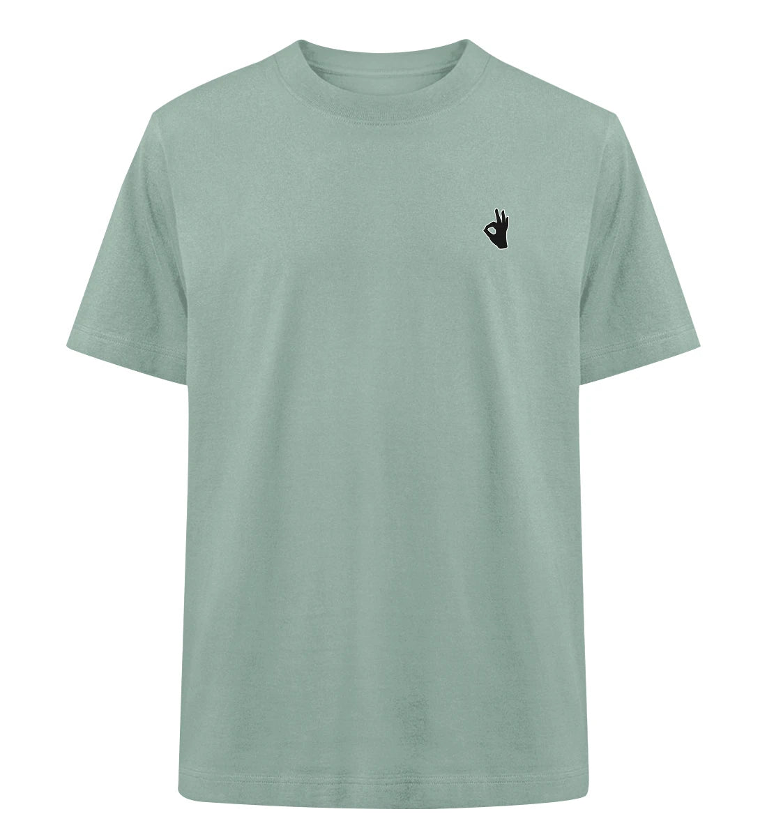 OK gestickt - 100 % Bio Oversized T-Shirt mit Stick