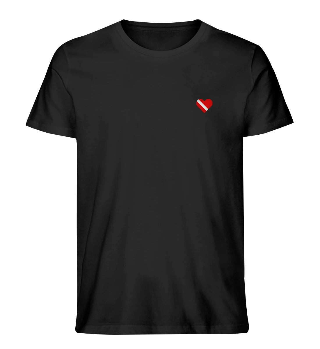 Taucherherz gestickt - 100 % Bio Shirt mit Stick