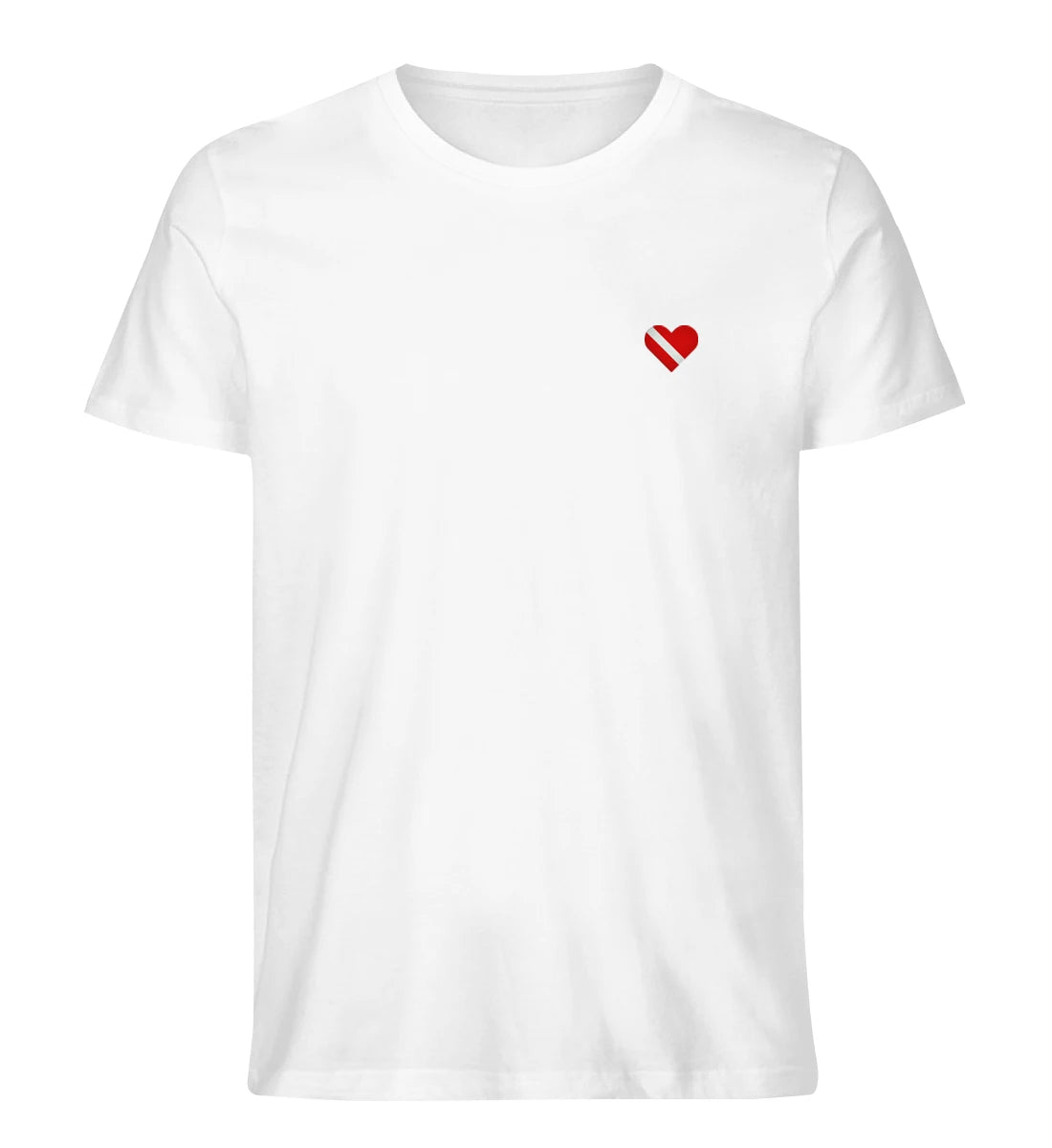 Taucherherz gestickt - 100 % Bio Shirt mit Stick