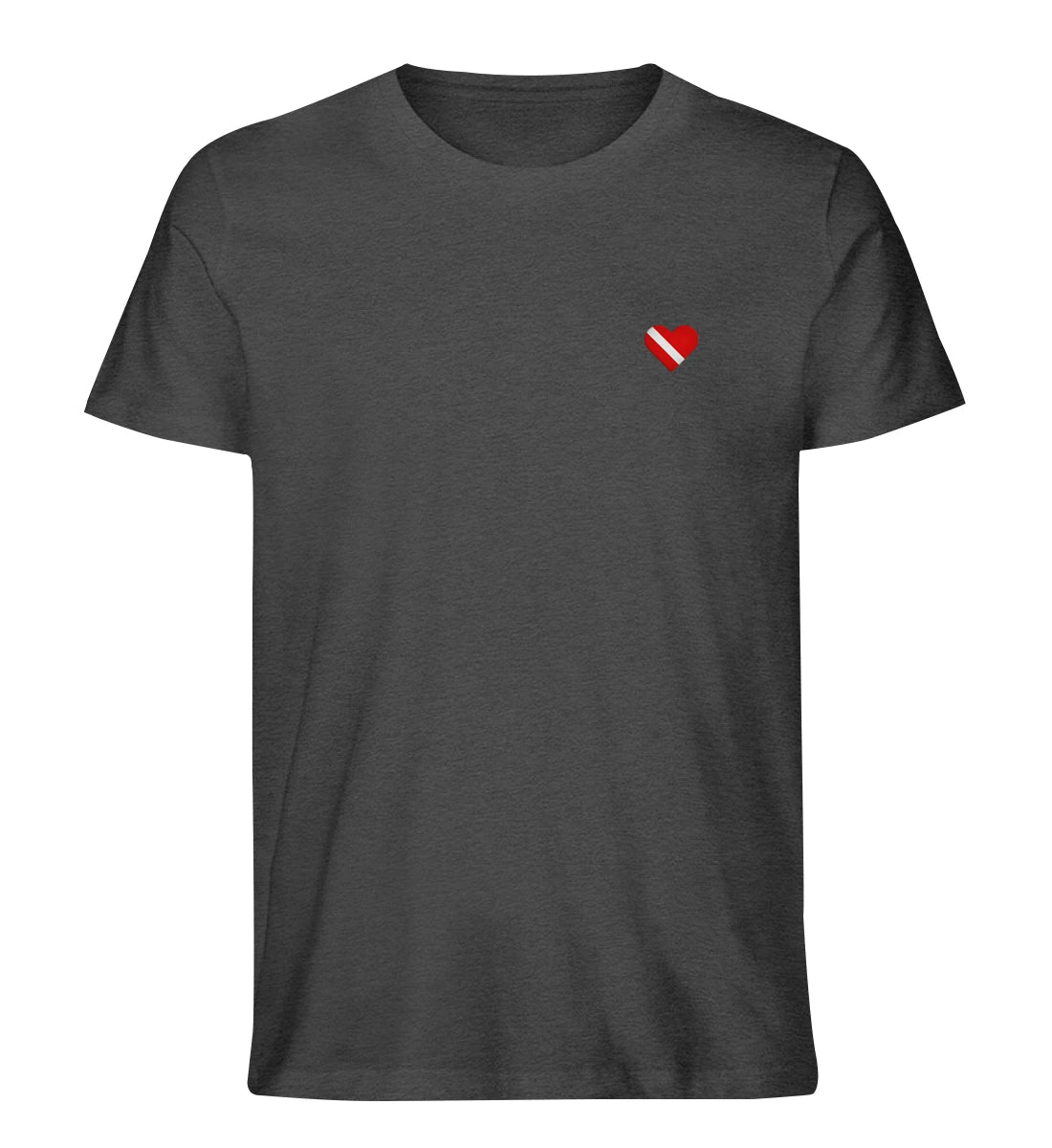 Taucherherz gestickt - 100 % Bio Shirt mit Stick