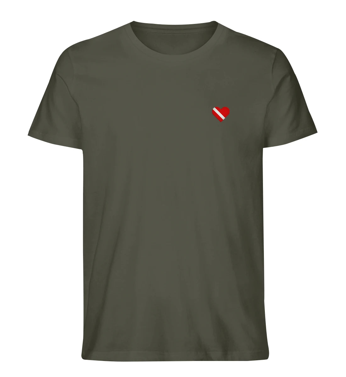 Taucherherz gestickt - 100 % Bio Shirt mit Stick