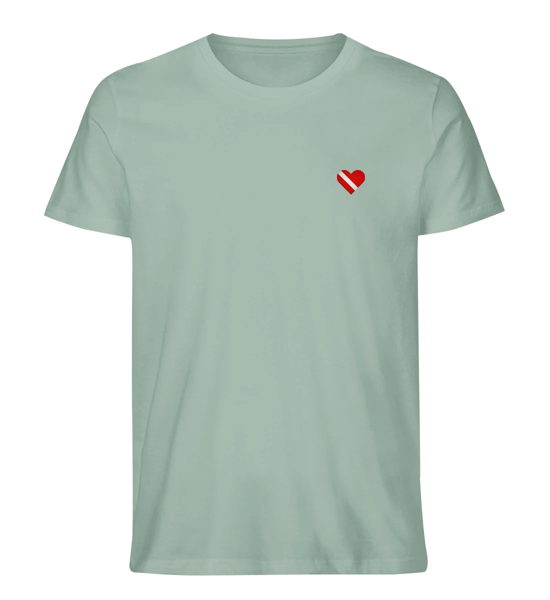Taucherherz gestickt - 100 % Bio Shirt mit Stick