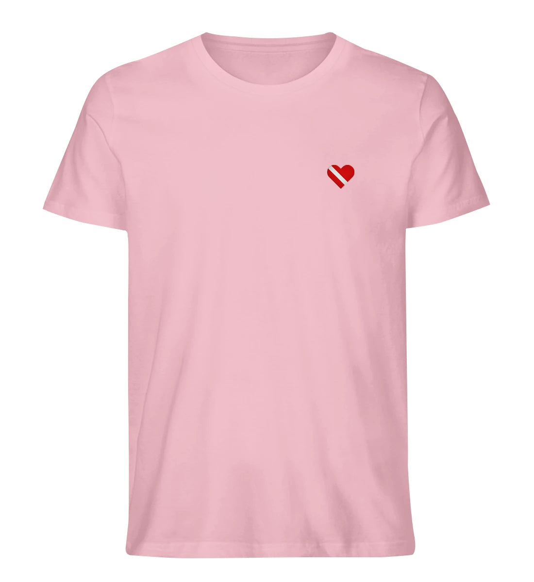 Taucherherz gestickt - 100 % Bio Shirt mit Stick