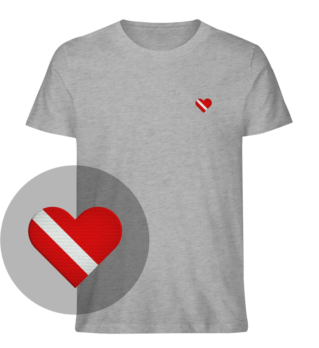 Taucherherz gestickt - 100 % Bio Shirt mit Stick