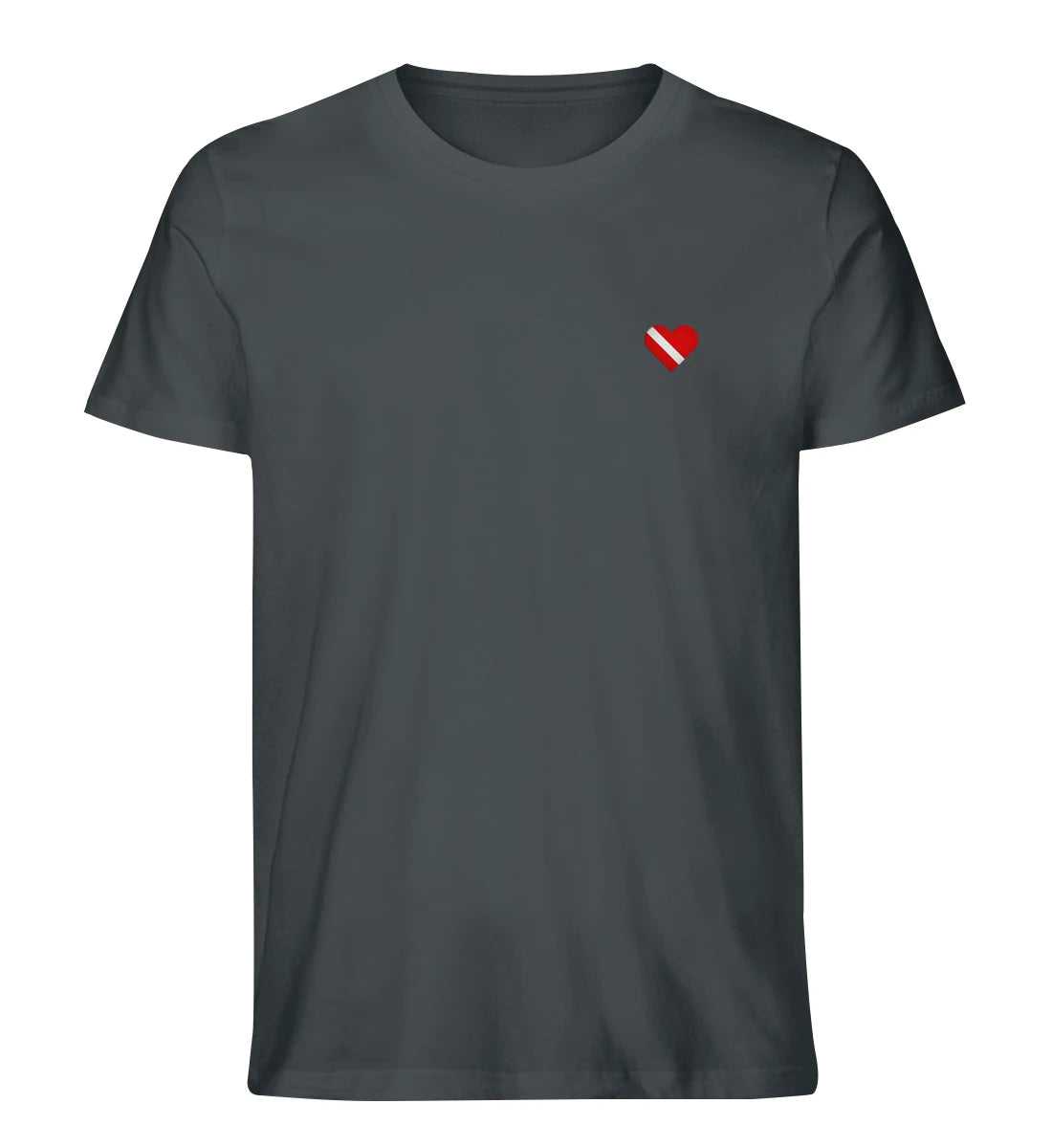 Taucherherz gestickt - 100 % Bio Shirt mit Stick