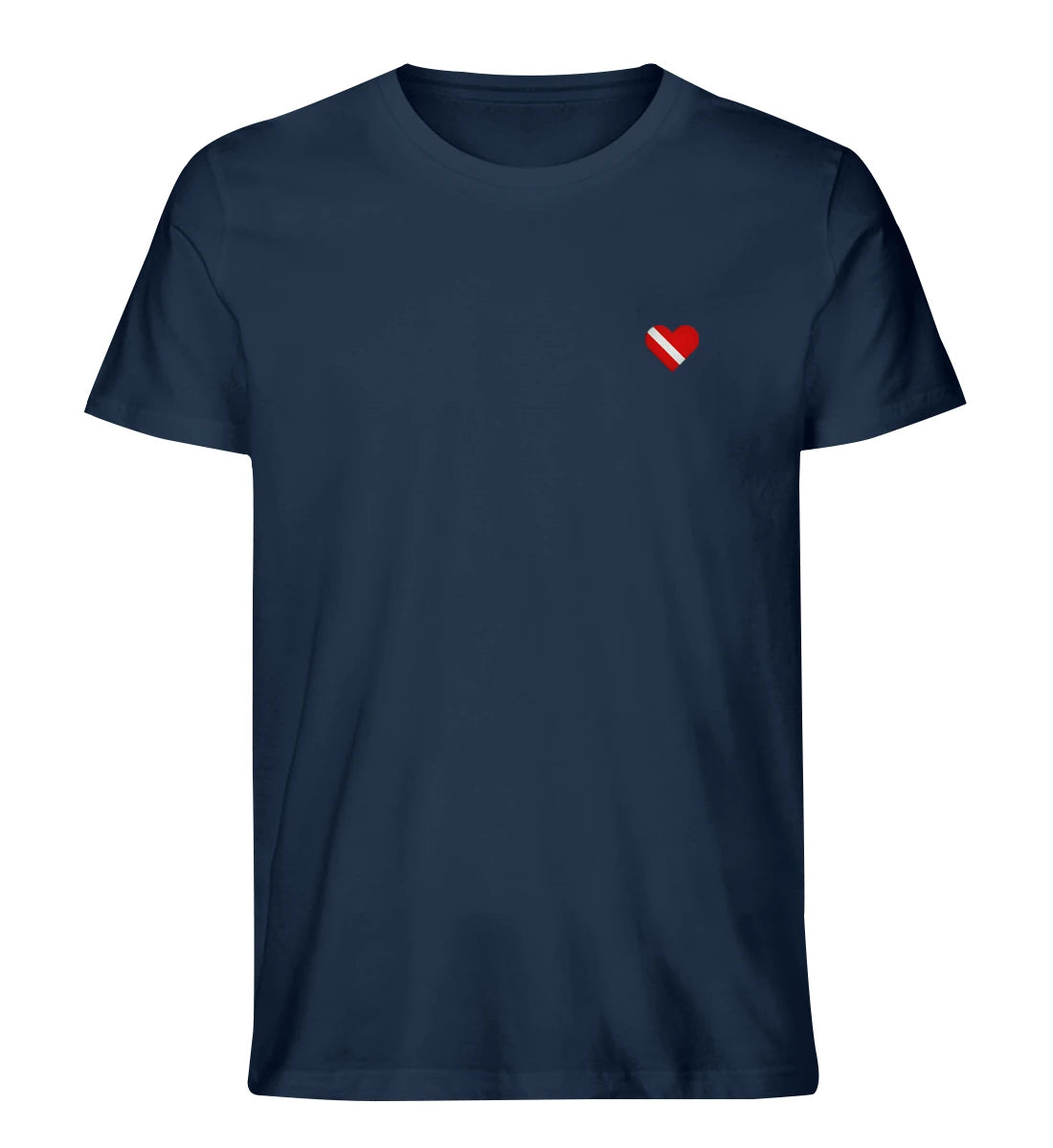 Taucherherz gestickt - 100 % Bio Shirt mit Stick