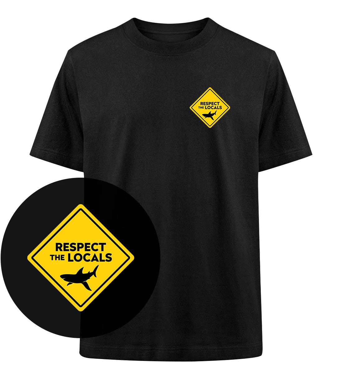 Respect the Locals / sharks - 100 % Oversized Bio T-Shirt
