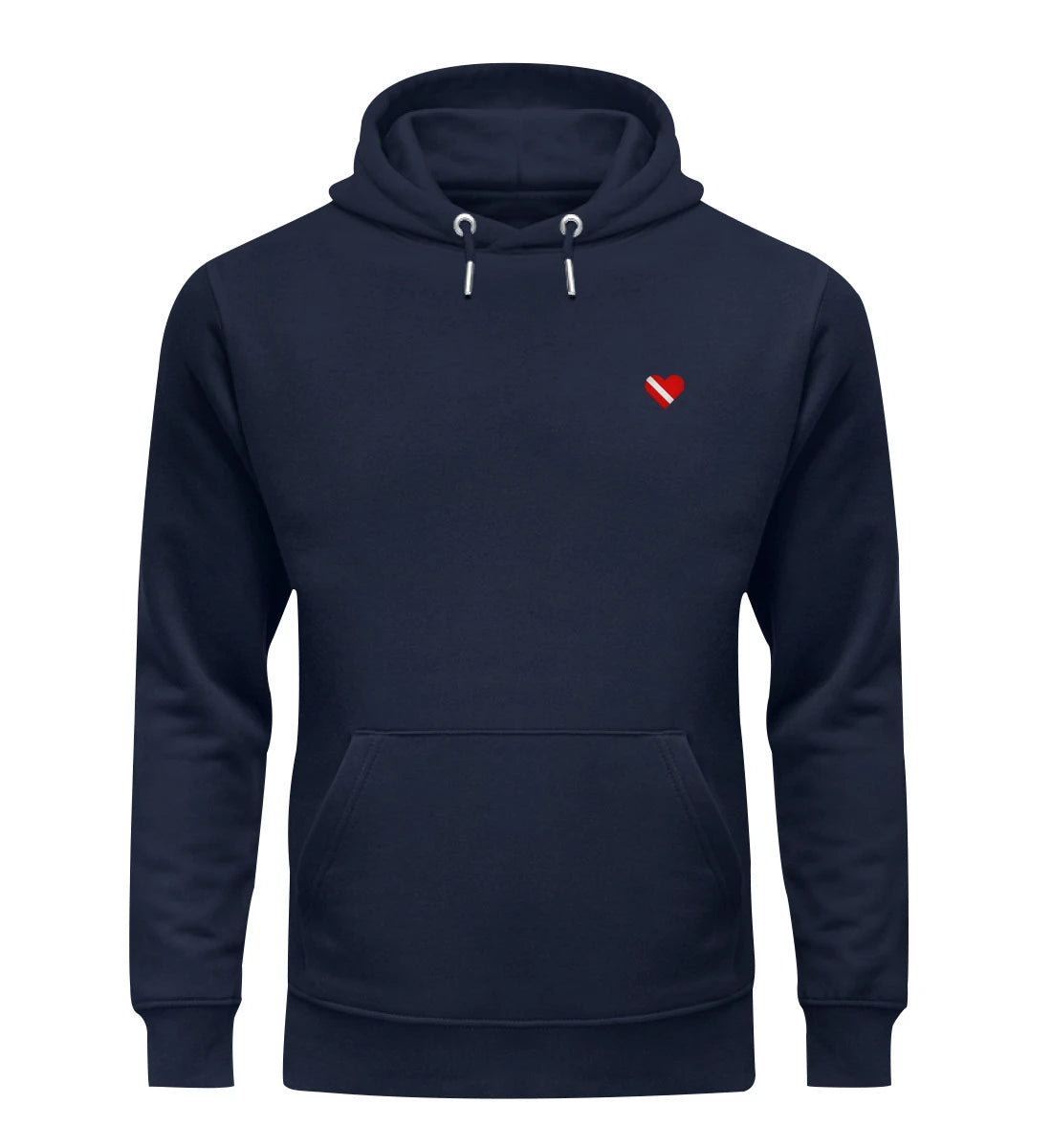 Taucherherz gestickt - Bio Hoodie mit Stick