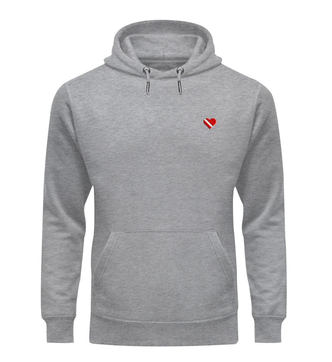 Taucherherz gestickt - Bio Hoodie mit Stick