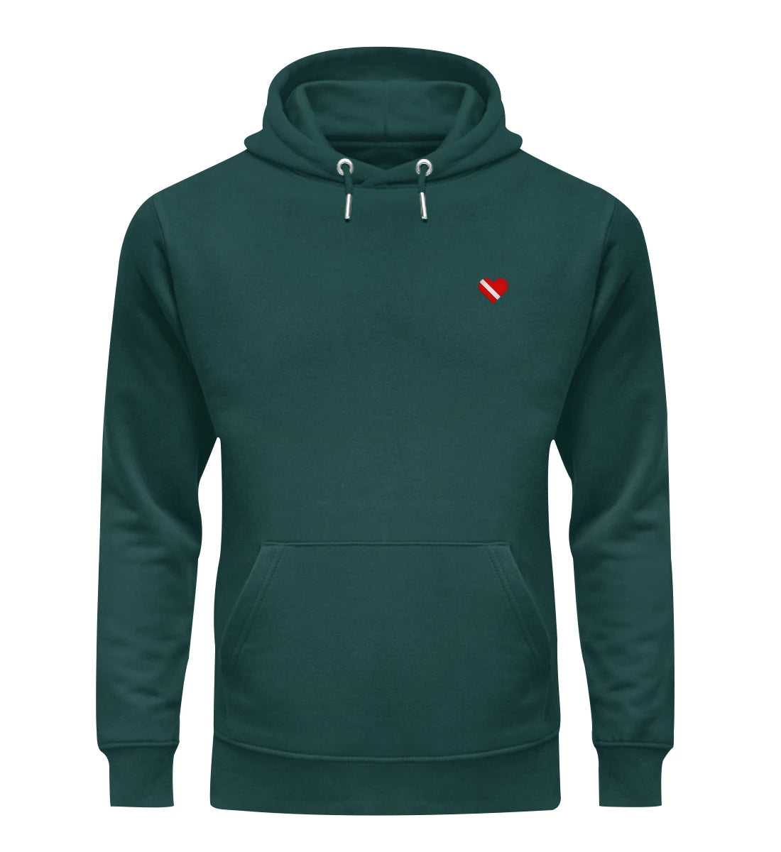 Taucherherz gestickt - Bio Hoodie mit Stick