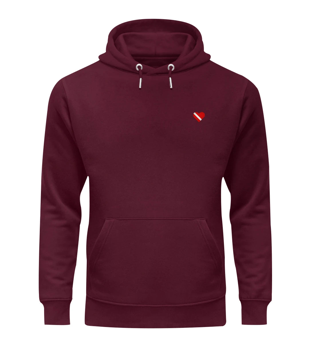Taucherherz gestickt - Bio Hoodie mit Stick