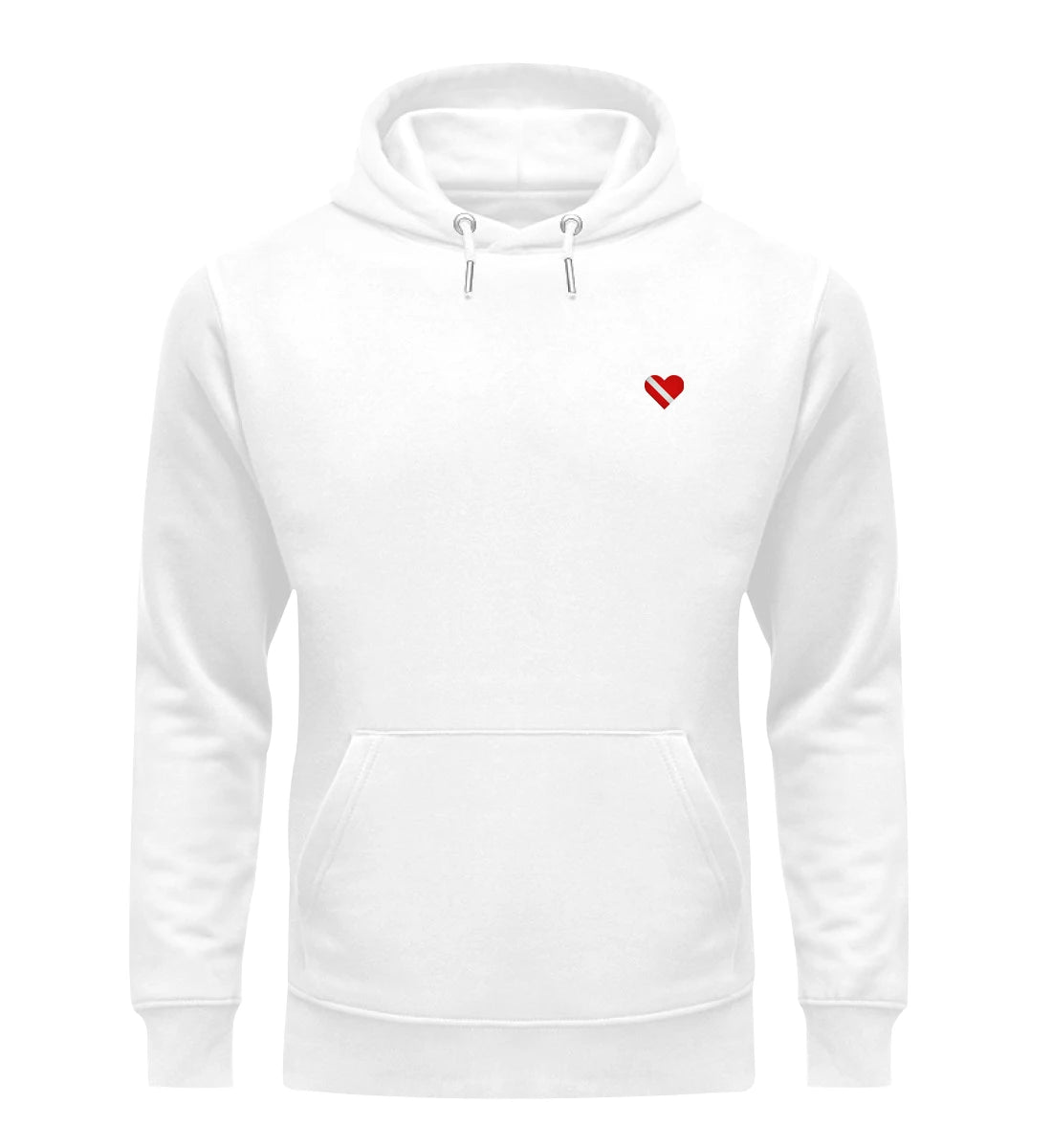 Taucherherz gestickt - Bio Hoodie mit Stick