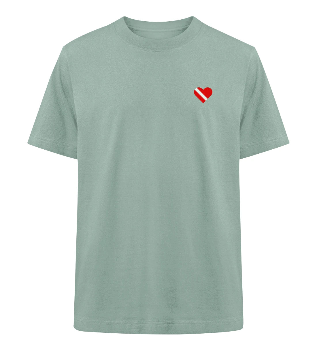 Taucherherz gestickt - 100 % Bio Oversized T-Shirt mit Stick