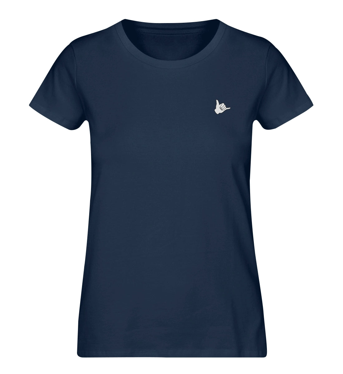 Shaka gestickt - 100 % Bio Frauen Shirt mit Stick
