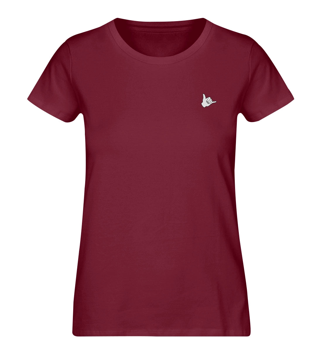 Shaka gestickt - 100 % Bio Frauen Shirt mit Stick
