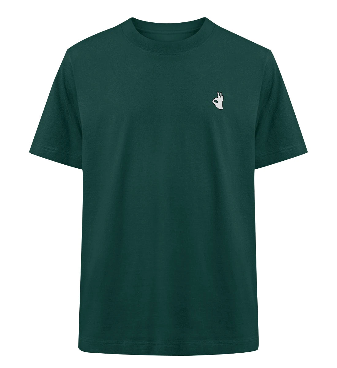 OK gestickt - 100 % Bio Oversized T-Shirt mit Stick