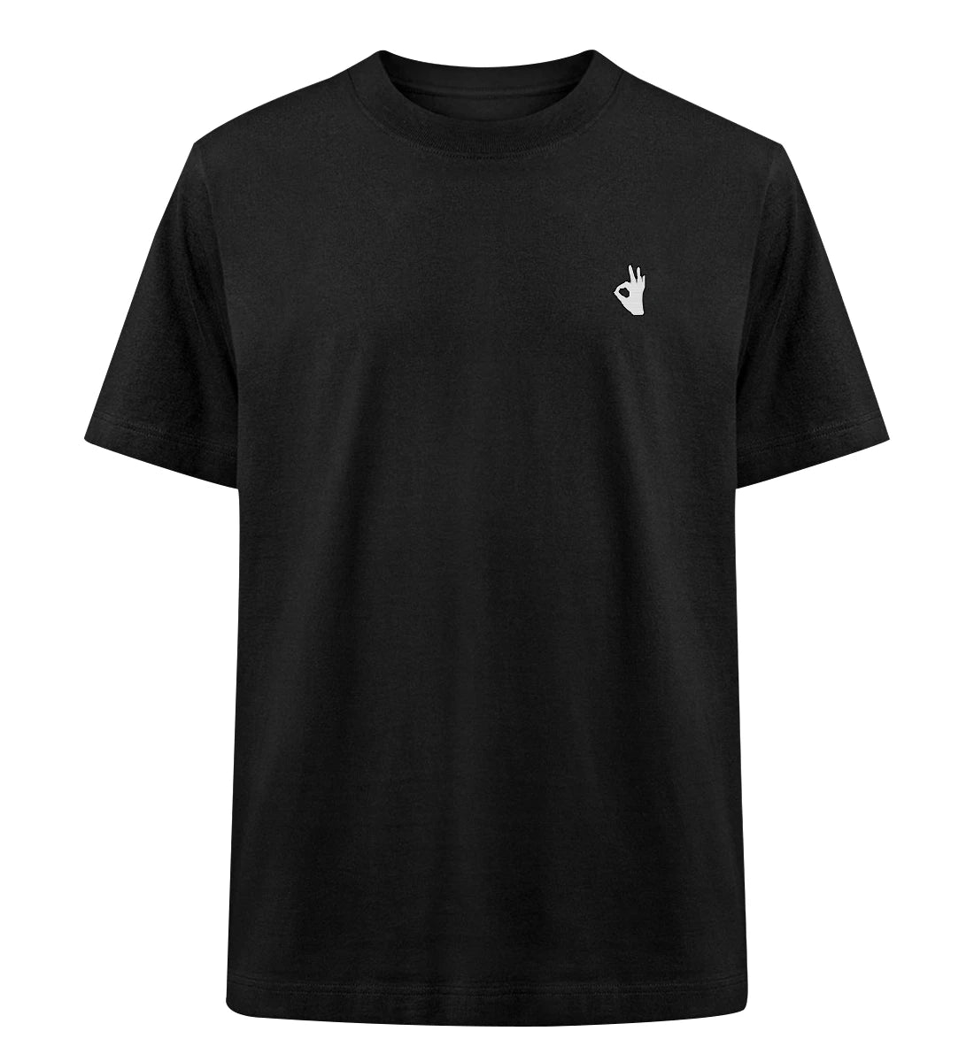 OK gestickt - 100 % Bio Oversized T-Shirt mit Stick