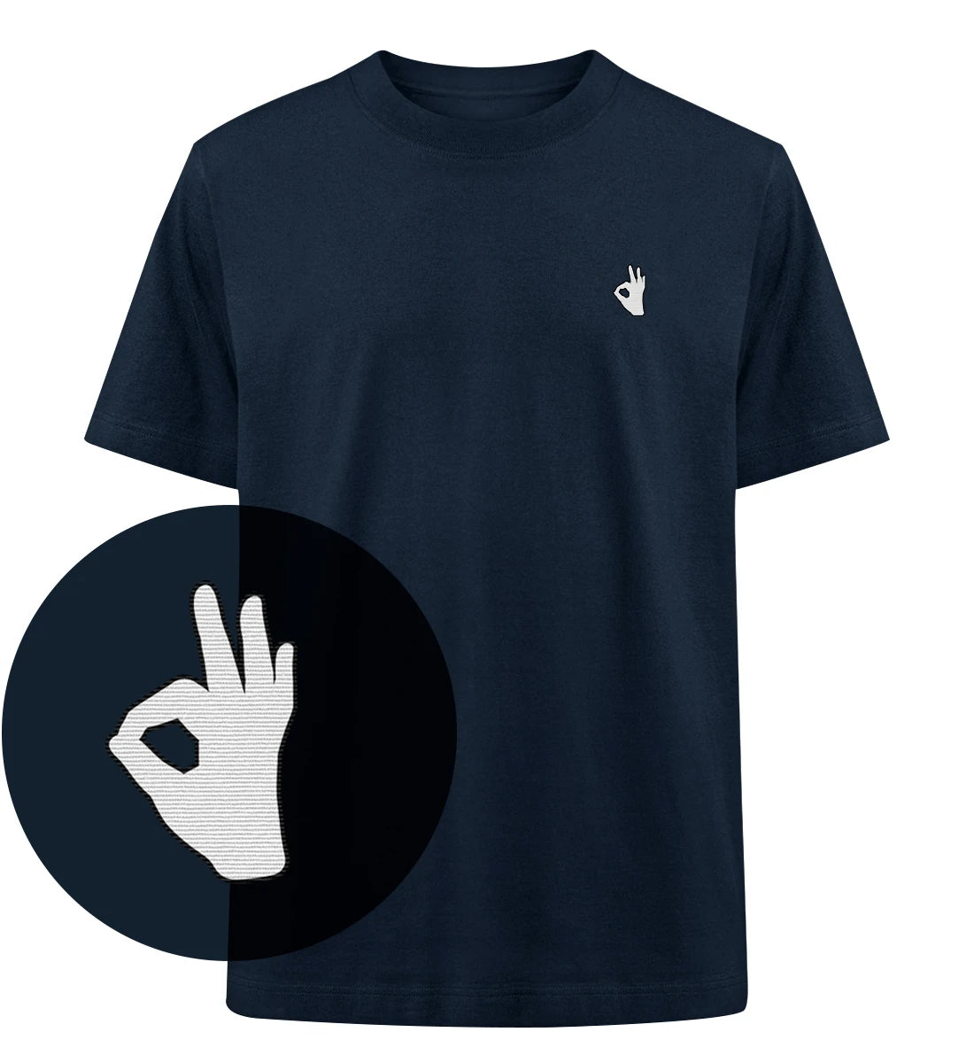 OK gestickt - 100 % Bio Oversized T-Shirt mit Stick