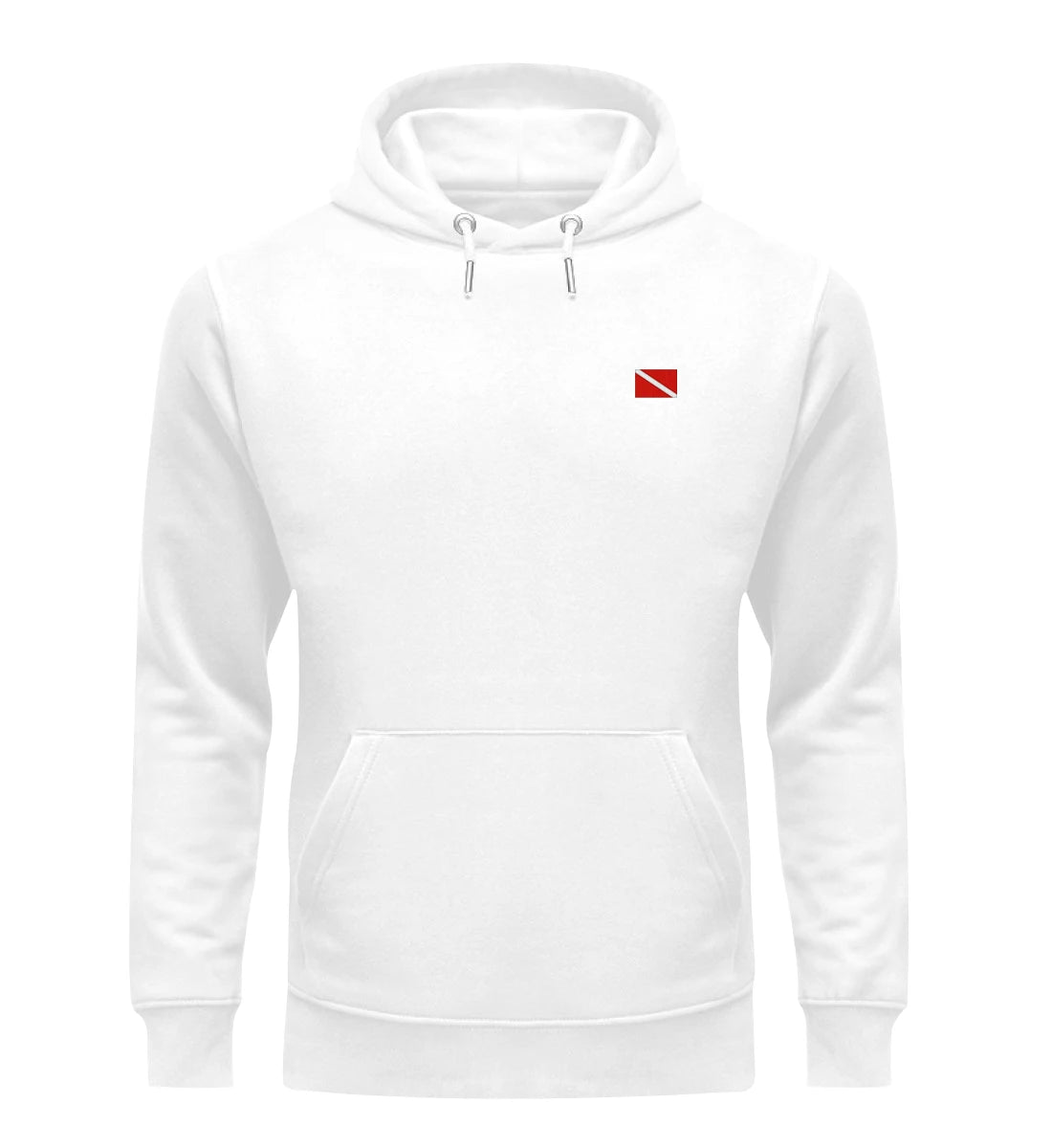 Taucherflagge gestickt - Bio Hoodie mit Stick